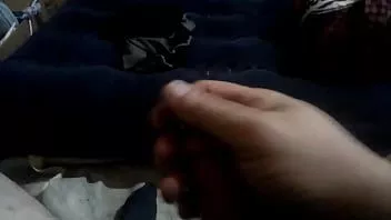 Play Tied balls and cock stroke and cumshot